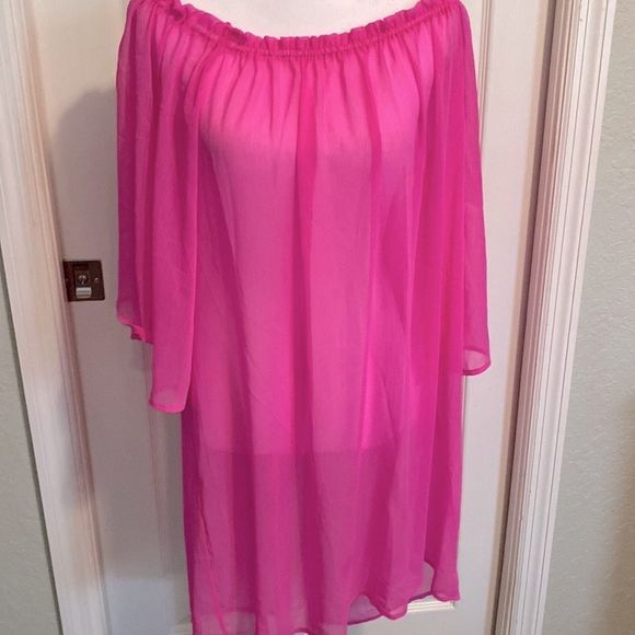 Into the Bleu Hot Pink Swimsuit Coverup L - Picture 1 of 7